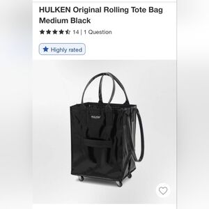 NWT Hulken Rolling Tote - Medium Black